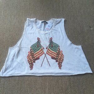 Wildfox T shirt. S. Cropped, sleeveless. American